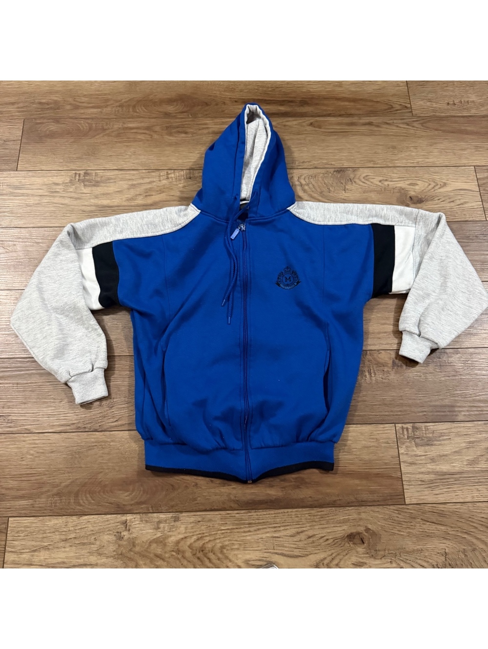 Vtg 80s MacGregor Colorblock Full Zip Hoodie Small Blue